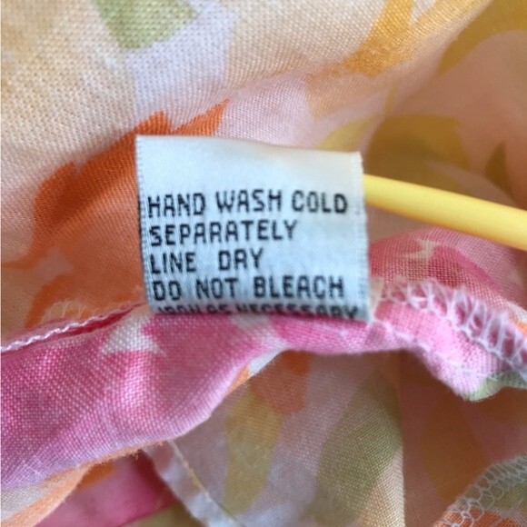 VTG Jennifer Eden Two Piece Top Skirt Ramie Watercolor Floral Print Women 10 - Picture 11 of 16